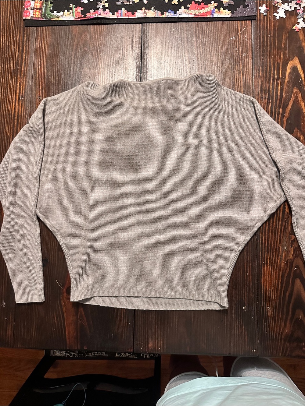 Cyrus Light Gray Scoop-Neck Knit Sweater